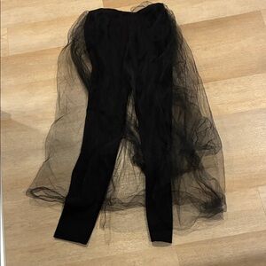 Jasmine Black Sheer Overlay Leggings